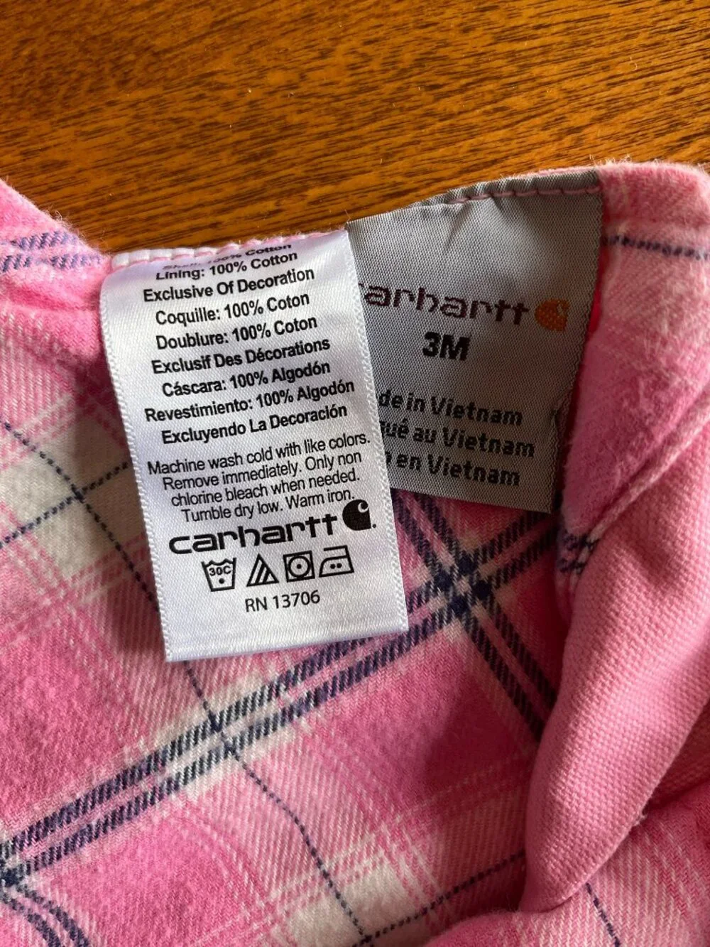 Carhartt flannel-lined pink overalls 3m